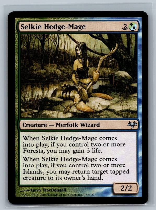 Magic The Gathering Eventide Selkie Hedge-Mage #158/180 MTG TCG CCG
