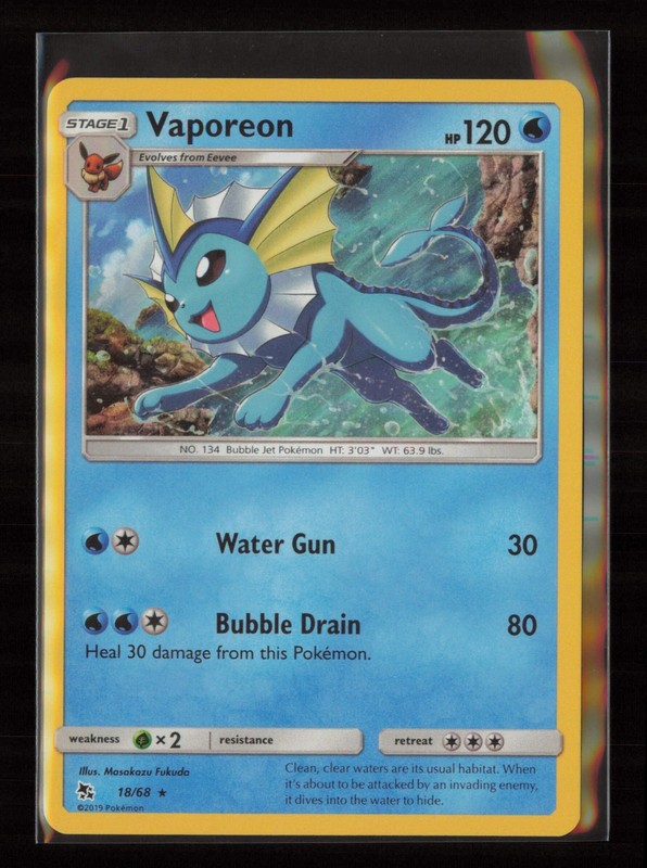 Vaporeon Holo Rare Hidden Fates 18/68 NM