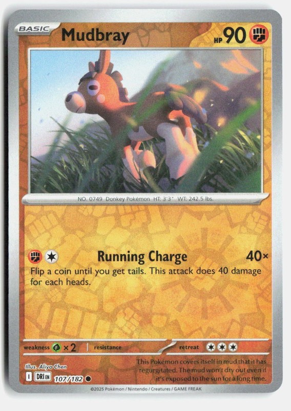 Mudbray 107/182 Common Destined Rivals Pokemon Reverse Holo Near Mint