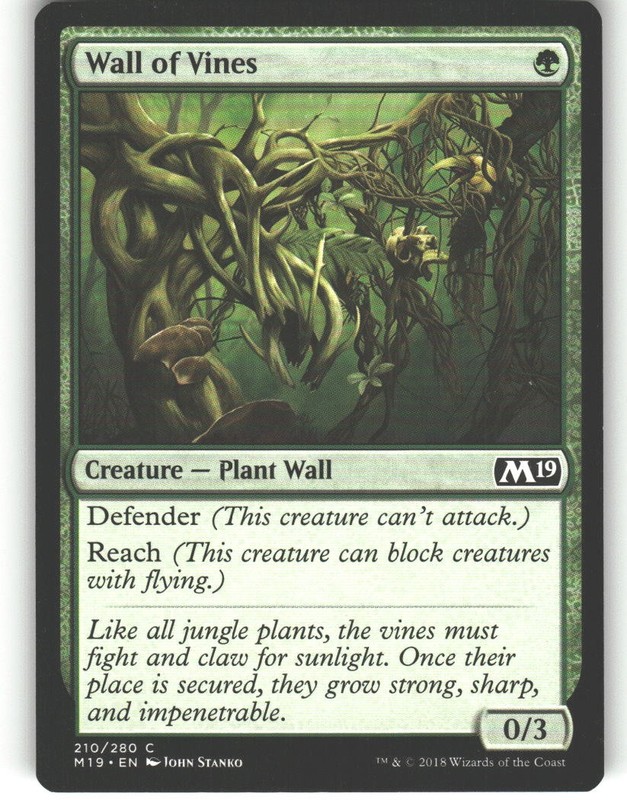 Wall of Vines – Core Set 2019 – MTG – Common – #210 – NM