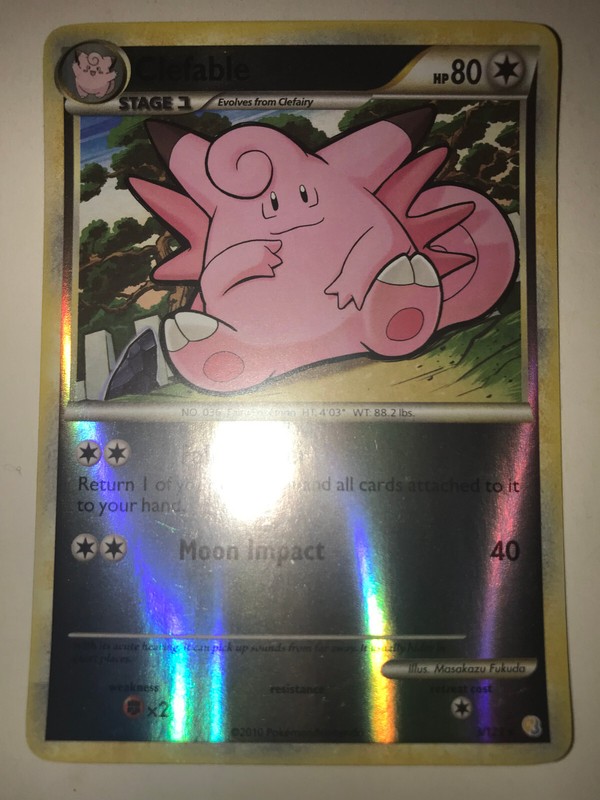 Clefable 3/123 HeartGold & SoulSilver Reverse Holo Rare Holo Pokemon VLP