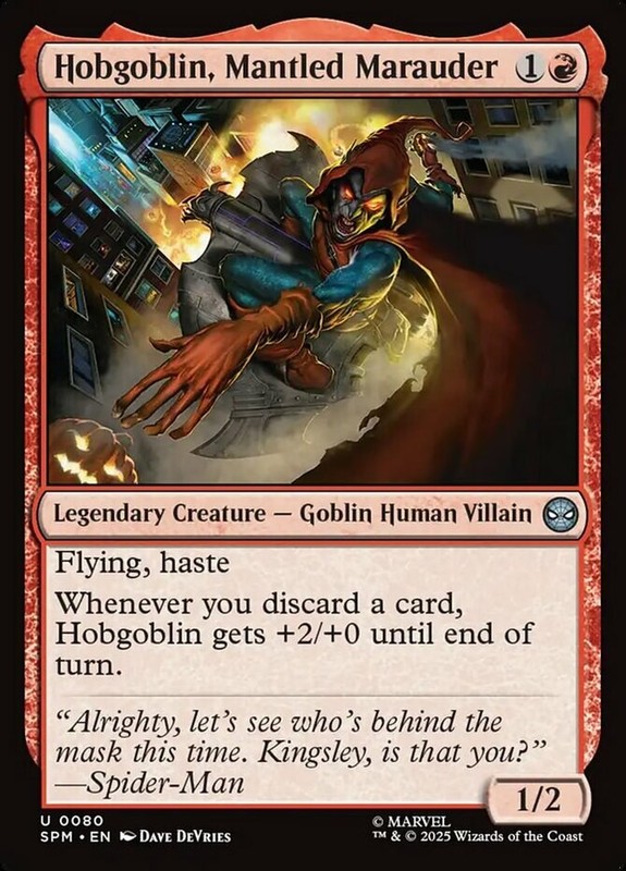 Hobgoblin, Mantled Marauder Light Play, English Magic the Gathering MTG Marvel’s