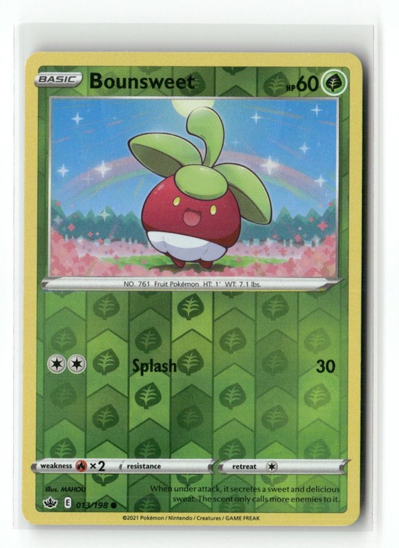 Bounsweet 013/198 Common Chilling Reign Pokemon Reverse Holo Near Mint