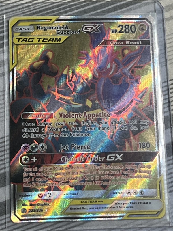 Naganadel & Guzzlord GX 233/236 Cosmic Eclipse 2019 Secret Pokémon Card TCG