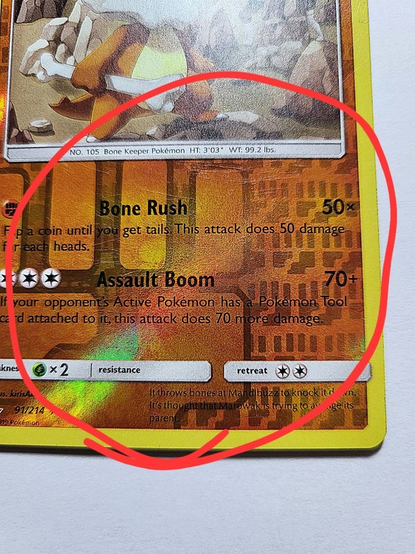2 unbroken bonds cards (rev holos Cubone 90/214 & Marowak 91/214) HEAVY PLAY! gallery
