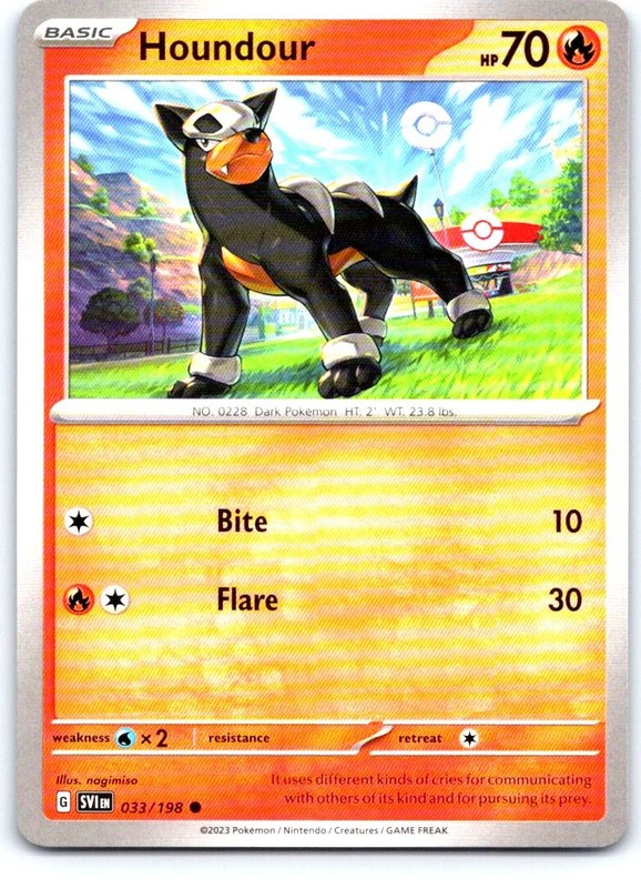 Houndour 033/198 Common Scarlet & Violet Pokemon Near Mint