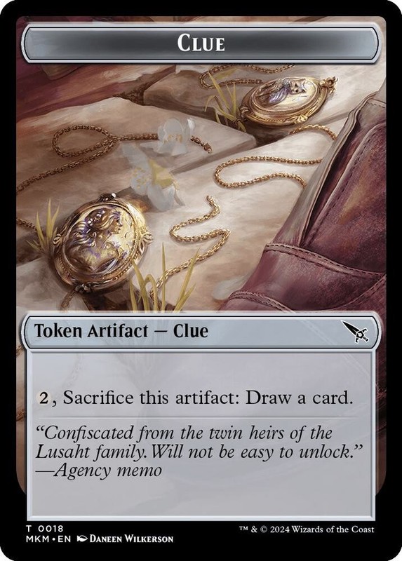 Clue (0018) // A 0045 Double-Sided Token Murders at Karlov Manor 18 // 45 MTG NM