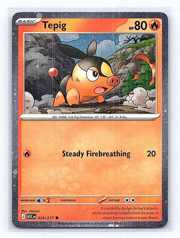 Tepig – (Cosmos Holo) Holo 029/217 Miscellaneous Cards & Products Common NM