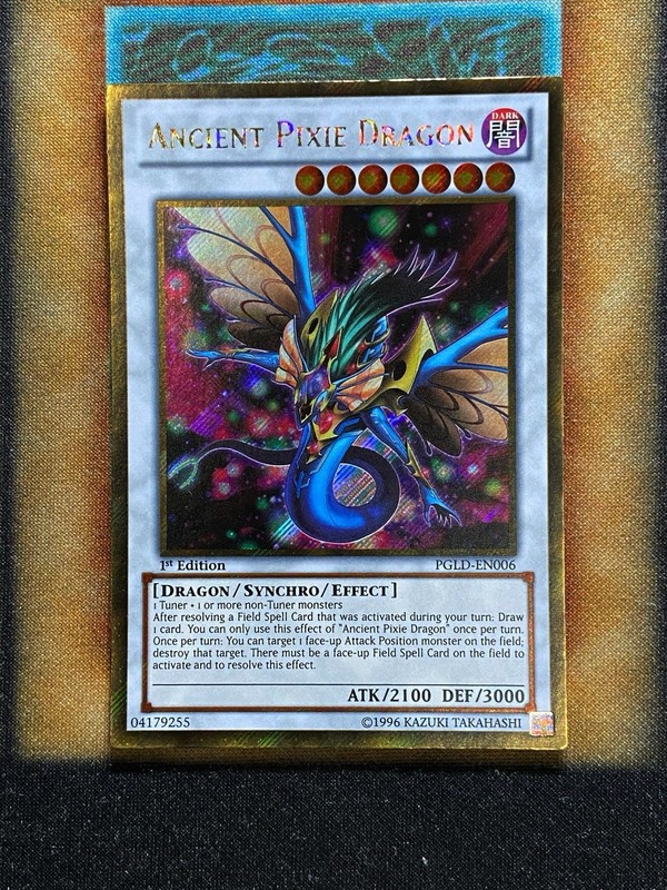 Yugioh Ancient Pixie Dragon PGLD-EN006 Gold Secret Rare 1st Ed NM
