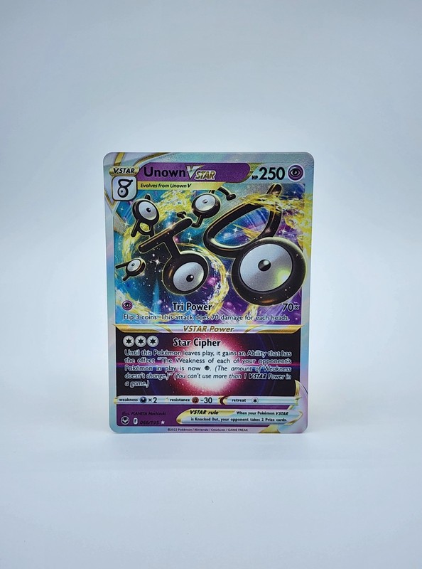 Unown VSTAR – 066/195 – Pokemon Silver Tempest Sword & Shield Ultra Rare Card NM