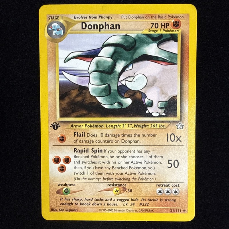 1st Edition – Donphan – Neo Genesis – 21/111 – Pokémon TCG – LP
