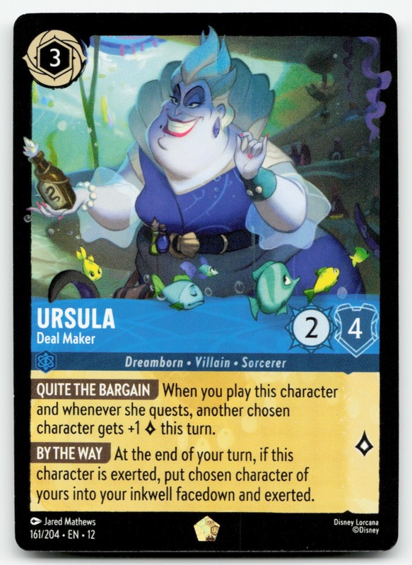 Disney Lorcana-Wilds Unknown-Ursula-Deal Maker-#161-Regular-M/NM
