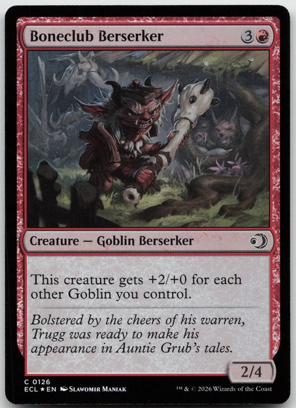 Boneclub Berserker C Lorwyn Eclipsed 126 LP 2026 Slawomir Maniak Foil
