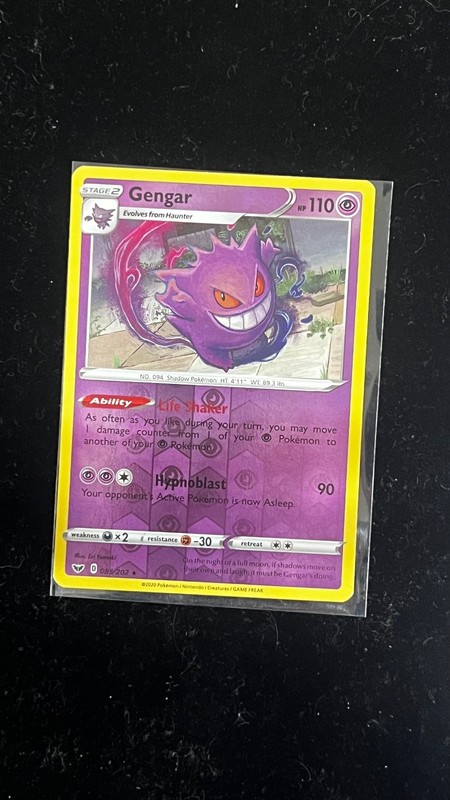 Gengar Holo Rare Reverse Holo SWSH01: Sword & Shield Base Set 085/202 NM