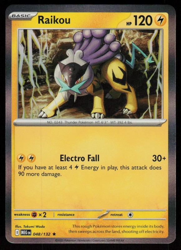Raikou 048/132 Rare Mega Evolution Pokemon Holo Near Mint