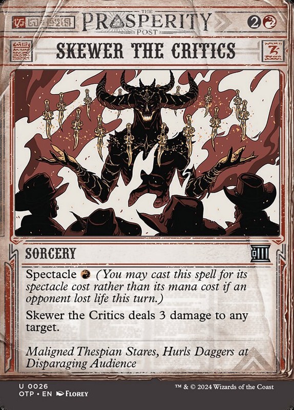 Skewer the Critics (026) Prosperity Breaking News x4 4x OTP MTG Playset Magic