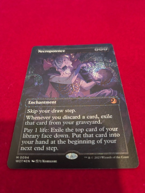 Necropotence (Anime Borderless) (Confetti Foil) Wilds of Eldraine #0094 gallery