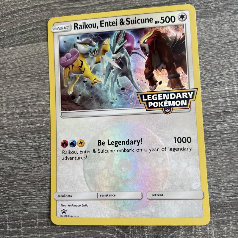 2018 - Pokemon Raikou Entei & Suicune Legendary Oversized JUMBO Black Star Promo gallery
