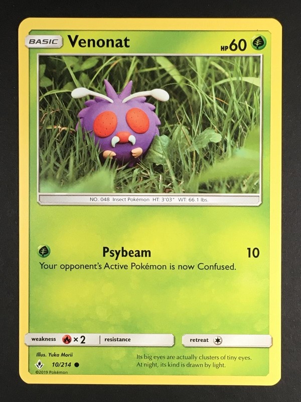 Pokemon TCG Venonat 10/214 Unbroken Bonds Regular Common NM/M Yuka Morii Art