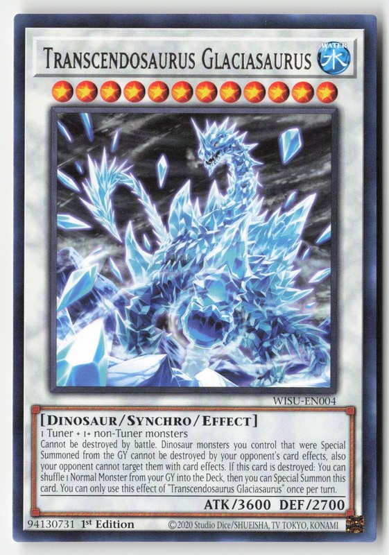 Yugioh – Transcendosaurus Glaciasaurus WISU-EN004 1st Edition – Wild Survivors
