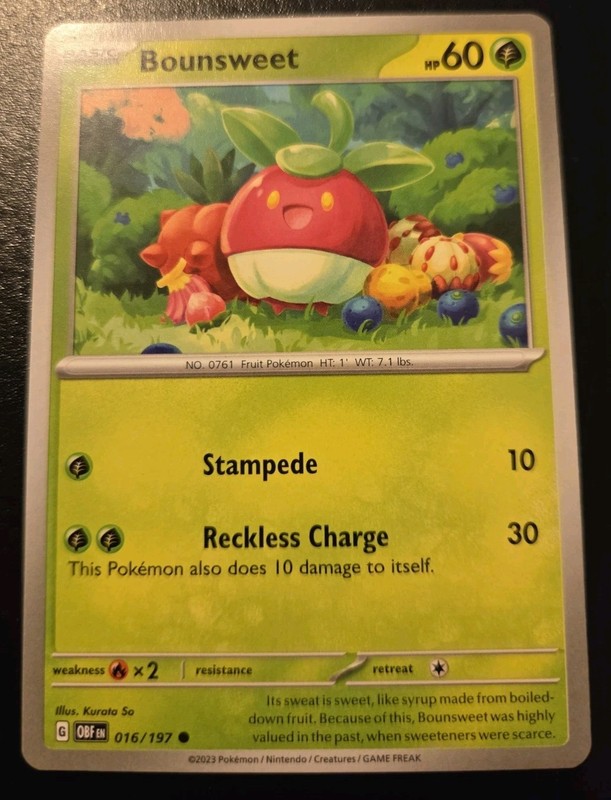 Bounsweet 016/197 Common Scarlet & Violet: Obsidian Flames Pokemon TCG