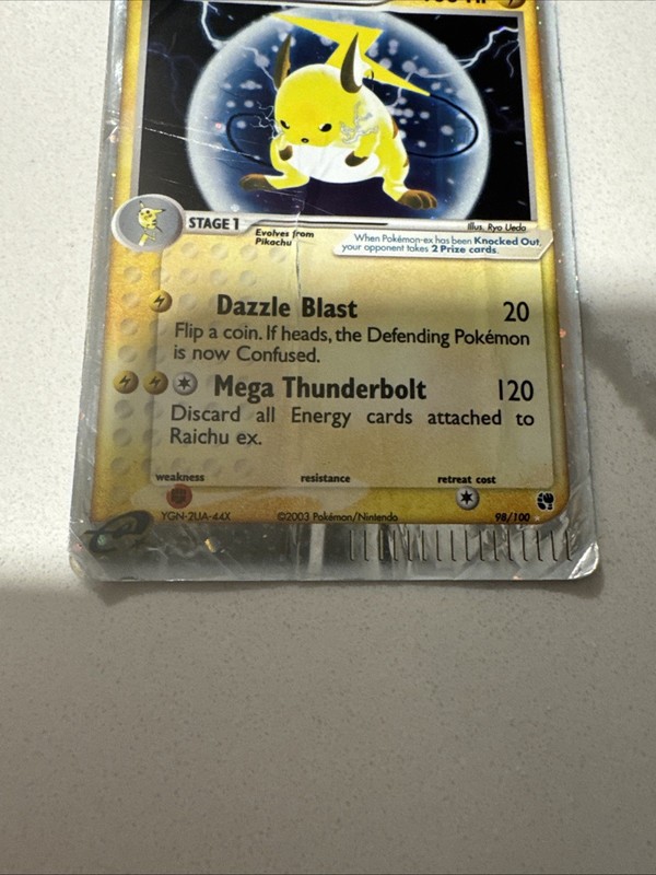 Pokémon Raichu Ex 98/100 EX Sandstorm 2003 Ultra Rare Holo DAMAGED gallery
