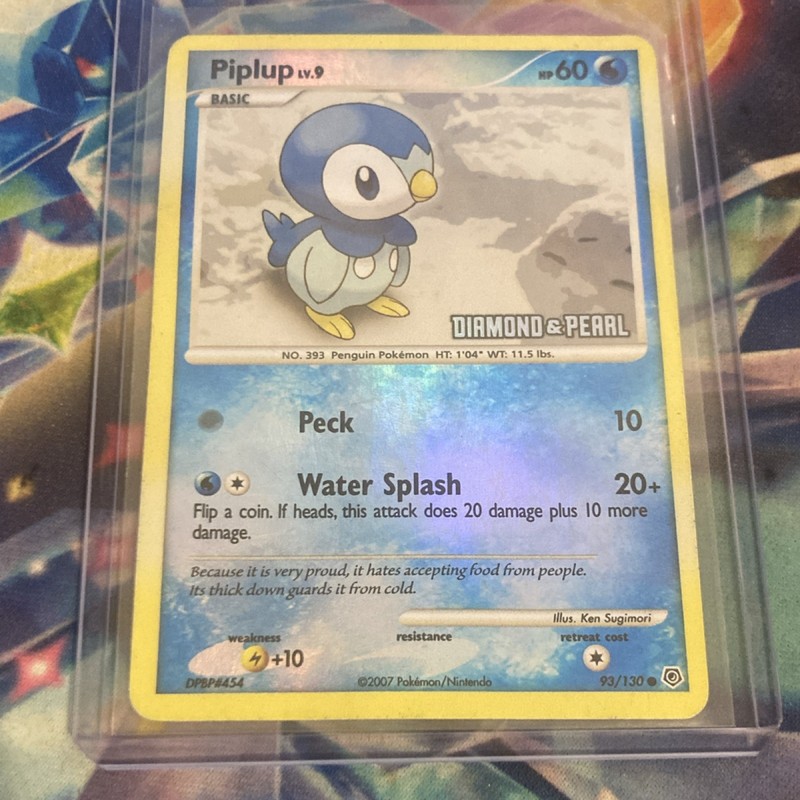 Pokemon Piplup 93/130 Diamond & Pearl Reverse Holo Stamped MP