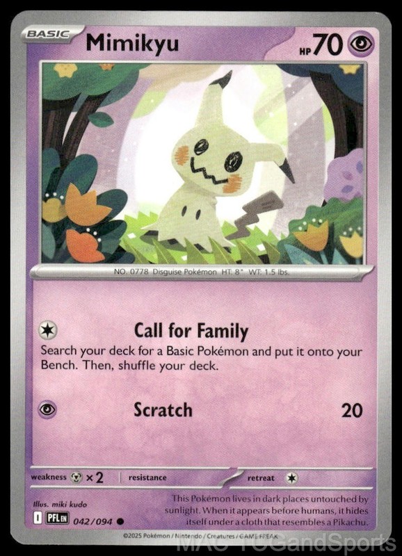 Mimikyu 042/094 Phantasmal Flames Pokemon TCG NM