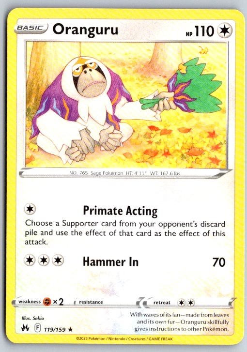 Oranguru 119/159 Rare Crown Zenith Pokemon Near Mint