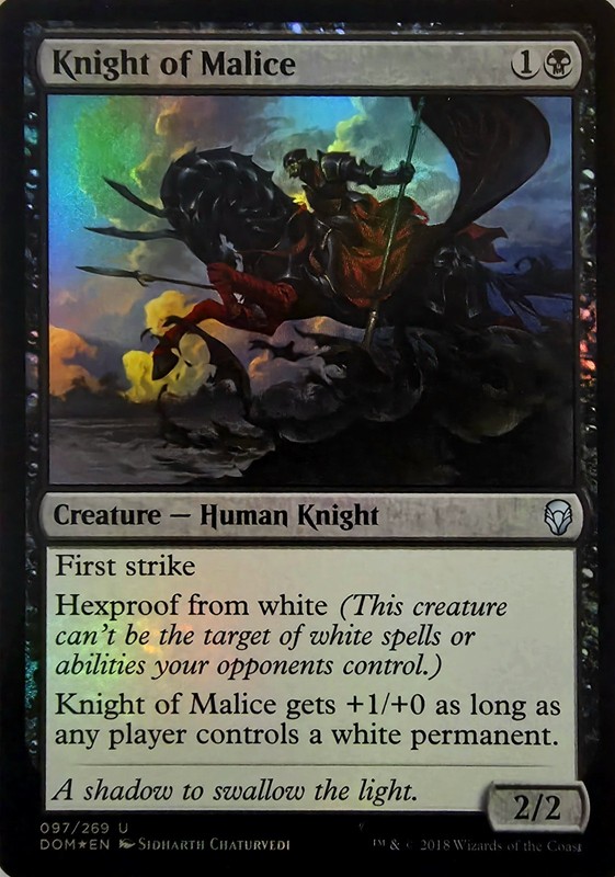 X 1 Knight of Malice Foil NM-M Dominaria 097 MTG Magic The Gathering