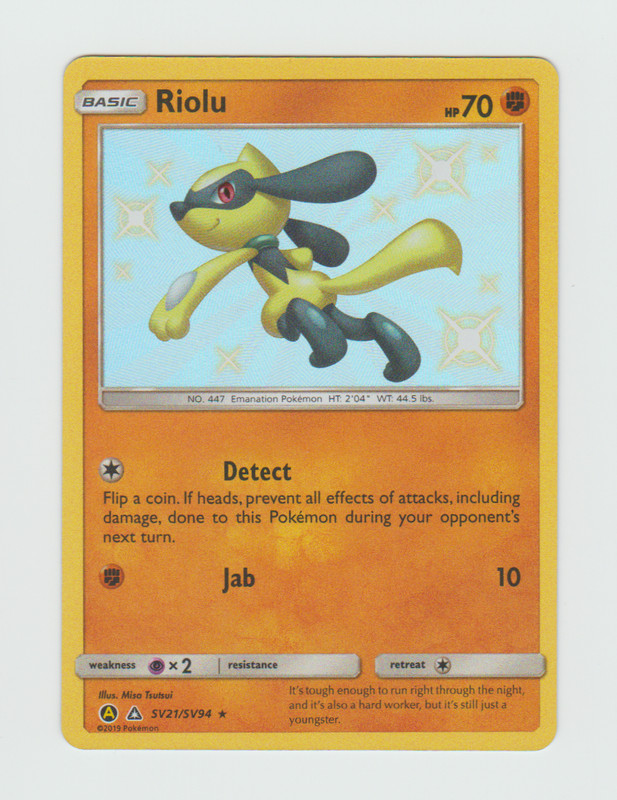 Pokemon Riolu SV21/SV94 Shiny Rare Hidden Fates Shiny Vault