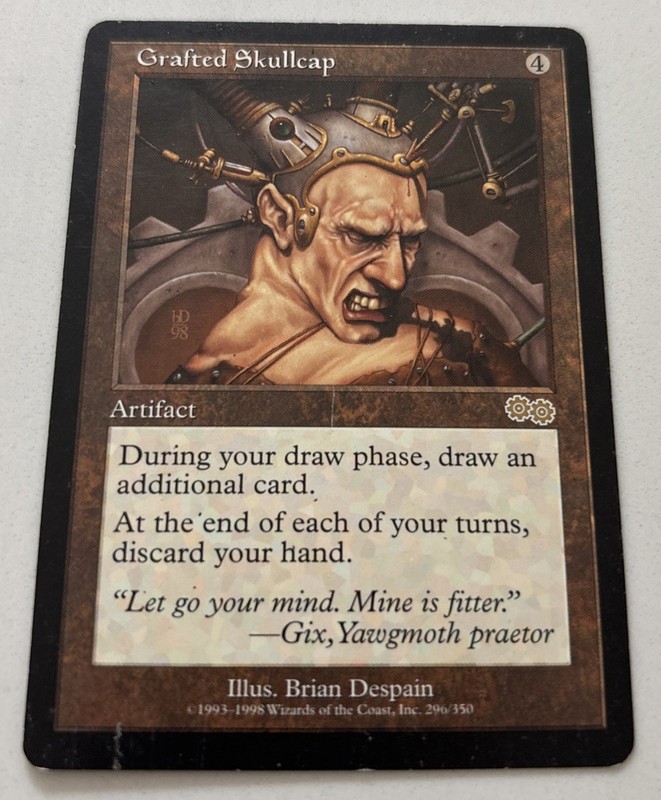 Grafted Skullcap * Rare * Urza’s Saga Magic The Gathering MTG