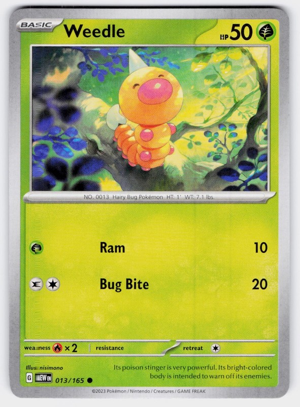 WEEDLE 013 C 151 POKEMON NM/M