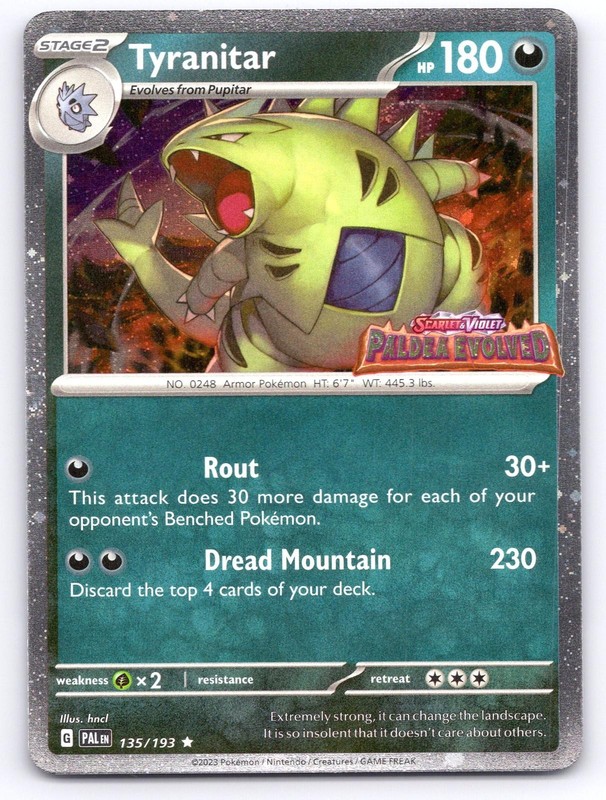 Tyranitar (Paldea Evolved Stamp) 135/193 Holo Miscellaneous Cards & Products NM