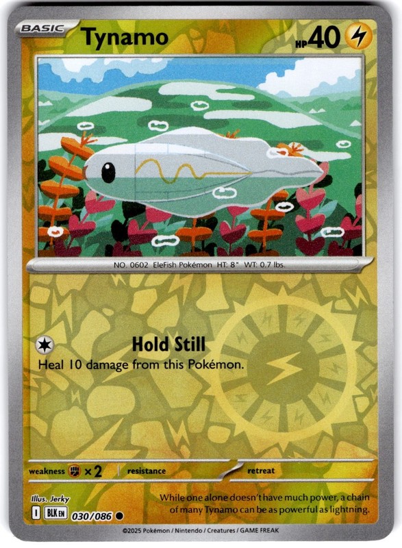 Pokemon Tynamo BLK 30/86 Reverse Holo Near Mint English