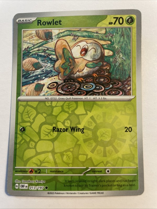 Rowlet 013/197 – Sv03: Obsidian Flames Reverse Holo (NM)