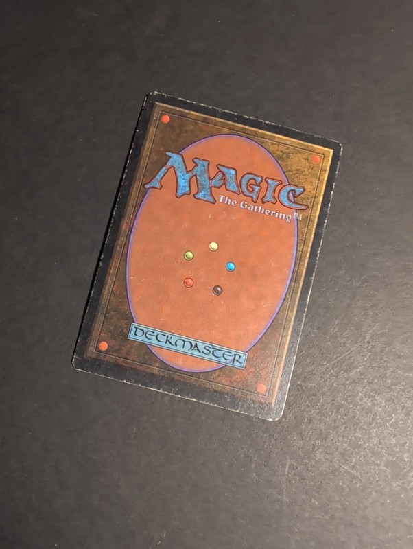 MTG MAGIC THE GATHERING STONE-THROWING DEVS SIGNED ARABIAN NIGHTS HP RARE CARD gallery