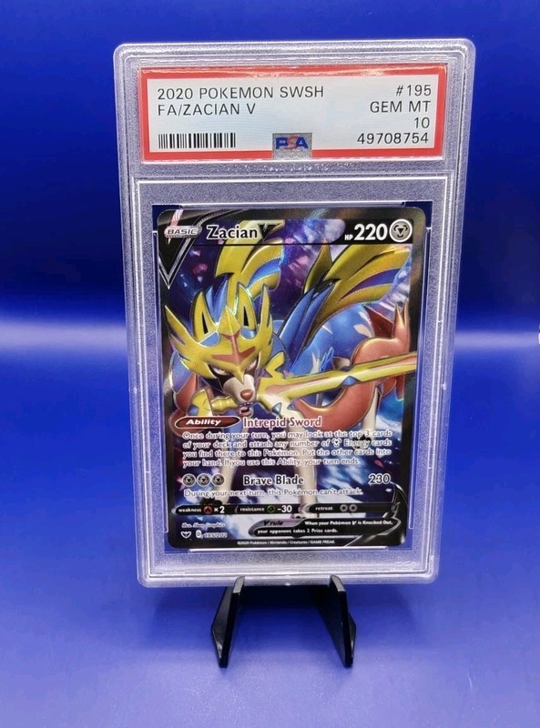 Zacian V 195/202 Sword & Shield Base Set Pokemon Card TCG 2020 Graded PSA 10