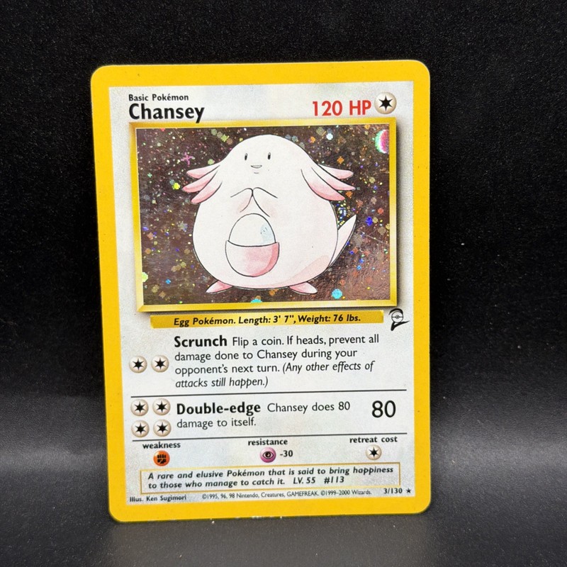 Chansey – 3/130 – Pokemon Base Set 2 Holo Rare Card WOTC C