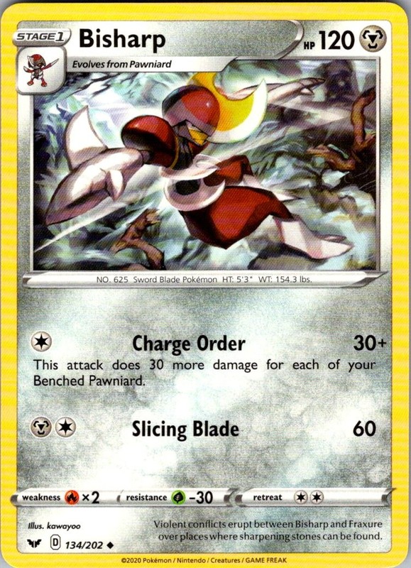 Bisharp Sword & Shield 134/202 Uncommon Pokemon Near Mint