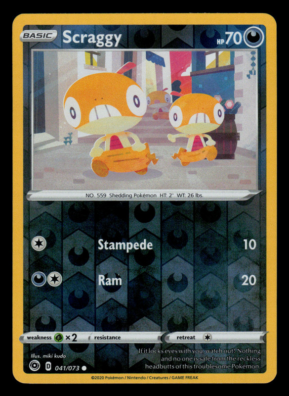 NM/EXC – Pokemon Scraggy 041/073 Champion’s Path Reverse Holo
