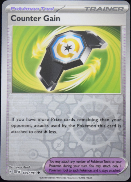 Pokemon – 169/191 Counter Gain – Reverse Holo – Surging Sparks – NM/M