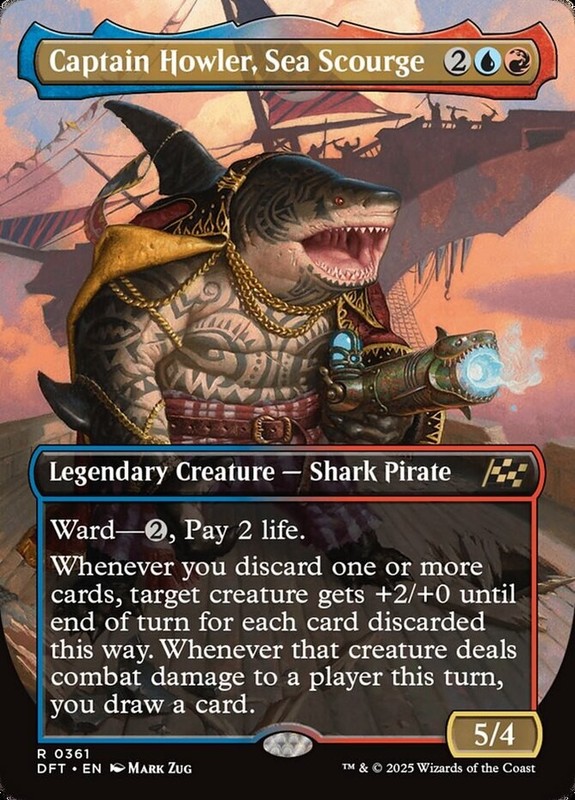 MTG Captain Howler, Sea Scourge – Foil – Borderless, Aetherdrift, Lightly Played