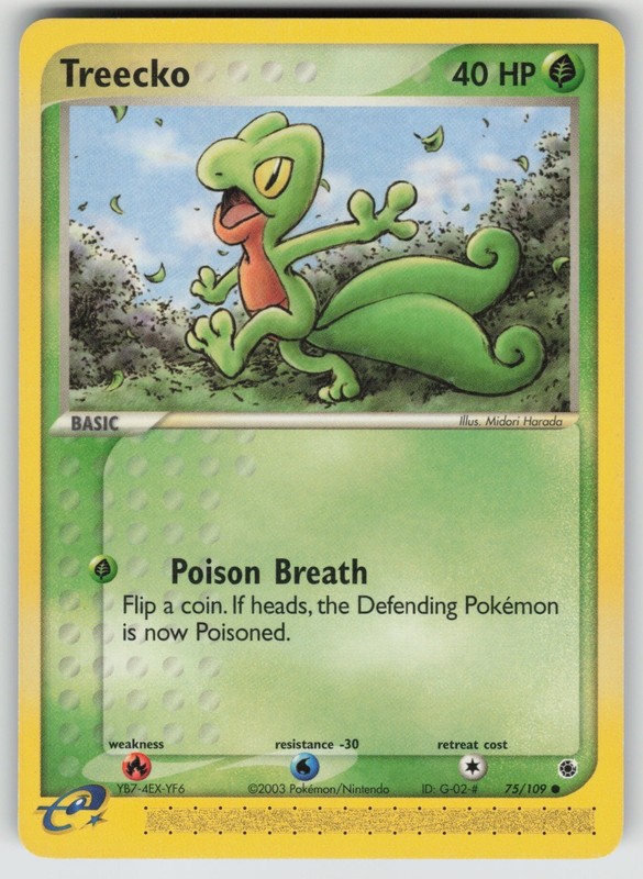 Treecko – Ruby and Sapphire Common 75/109 NM
