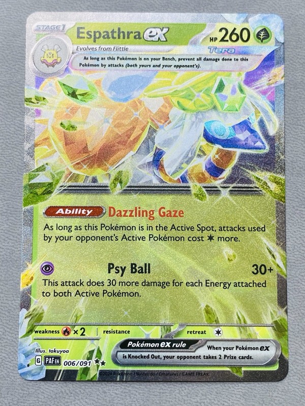 Espathra ex – Holo Double Rare SV: Paldean Fates 006/091 NM