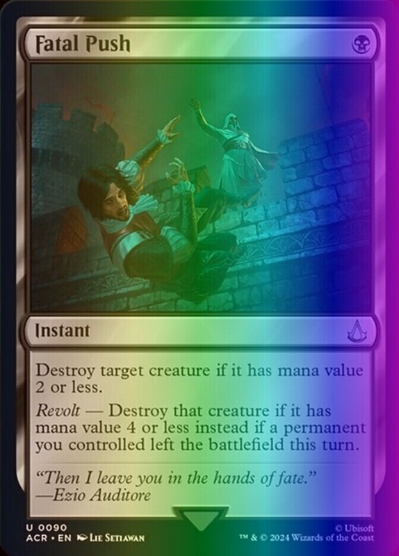 MTG Magic the Gathering Fatal Push (90/315) Assassin’s Creed LP FOIL