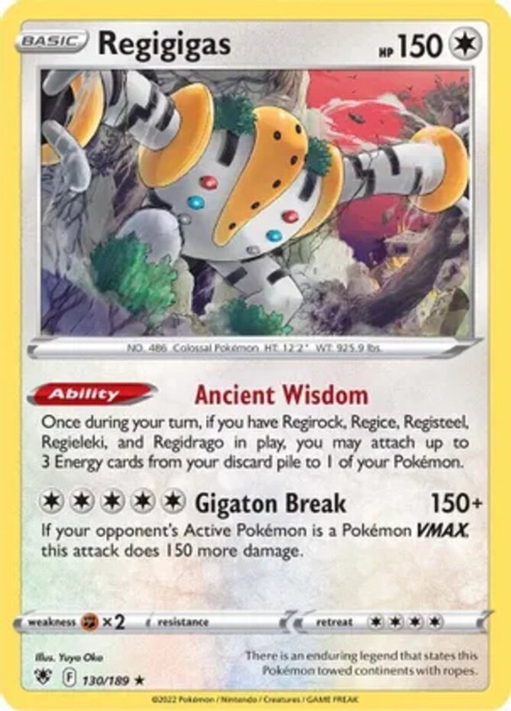 Regigigas – 130/189 – Holo Rare – Near Mint