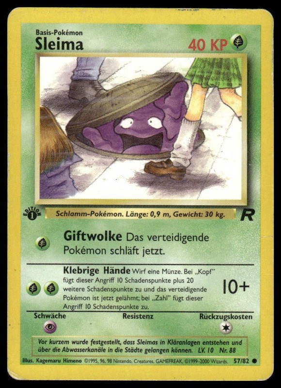 Pokemon Sleima Grimer #57/82 1st Edition German Team Rocket 2000 MP