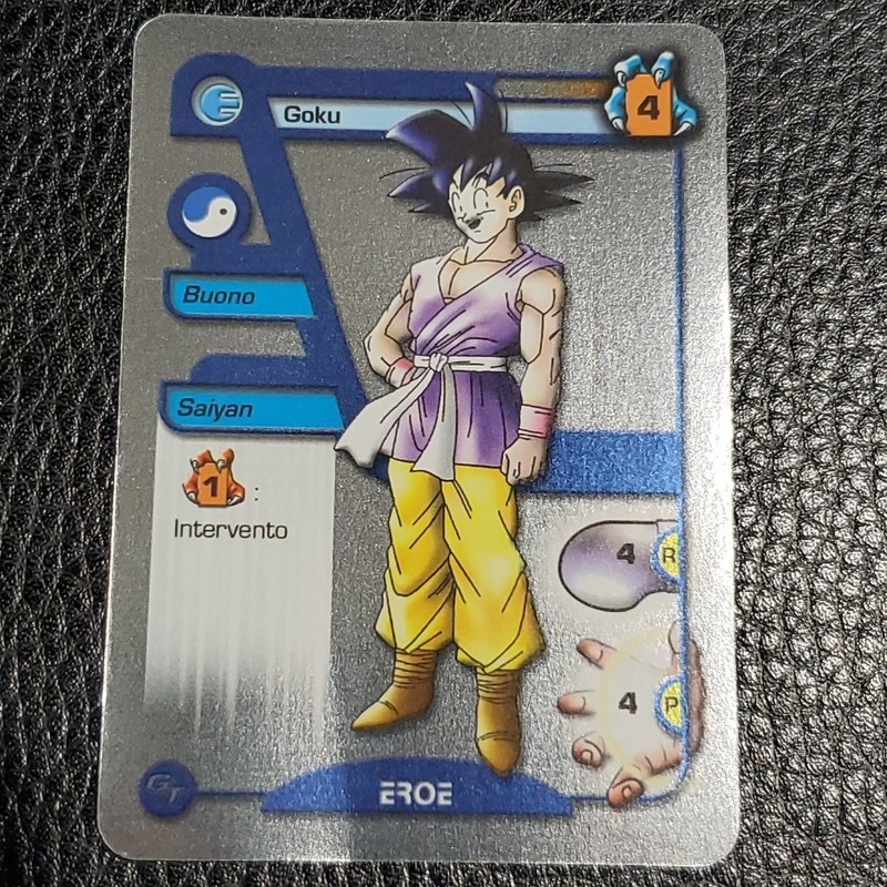 Goku “Metal” Foil Italian Dragon Ball GT Z DBZ TCG Alkar Tesla MP
