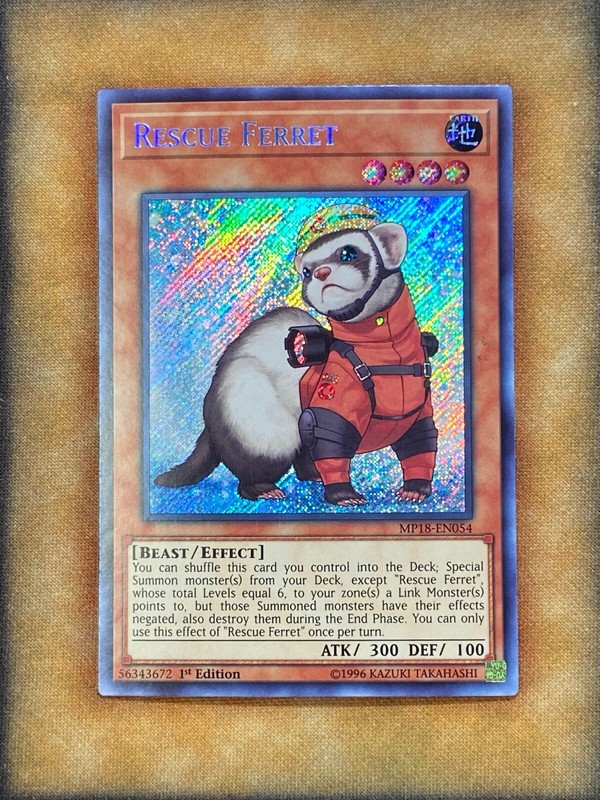 Yugioh Rescue Ferret MP18-EN054 Secret Rare 1st Ed NM